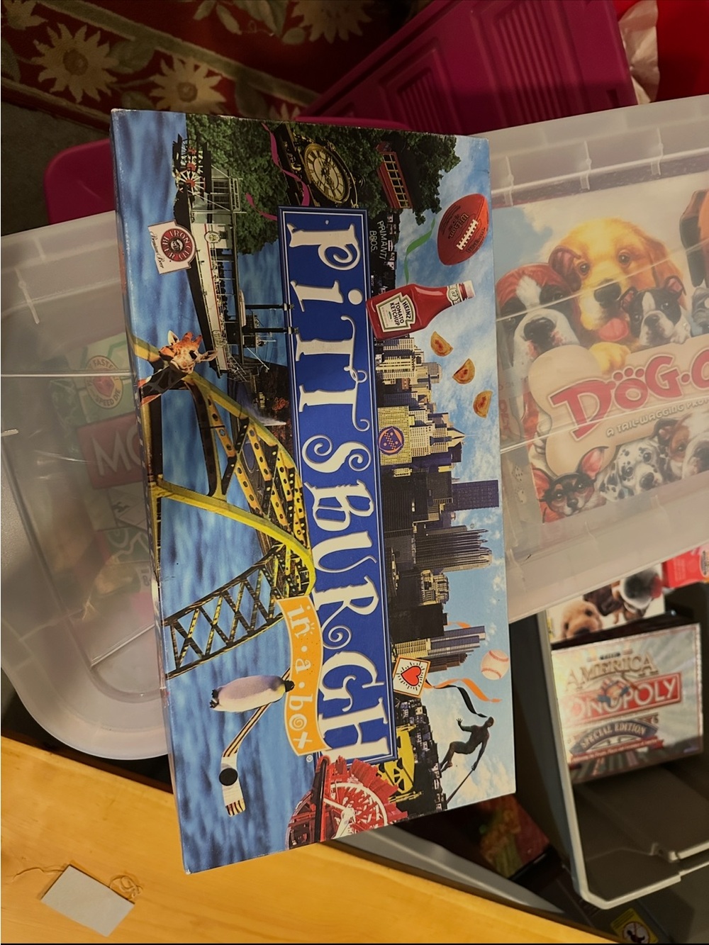 Vintage Pittsburgh in a Box Cityscape Board Game Box - Monopoly
